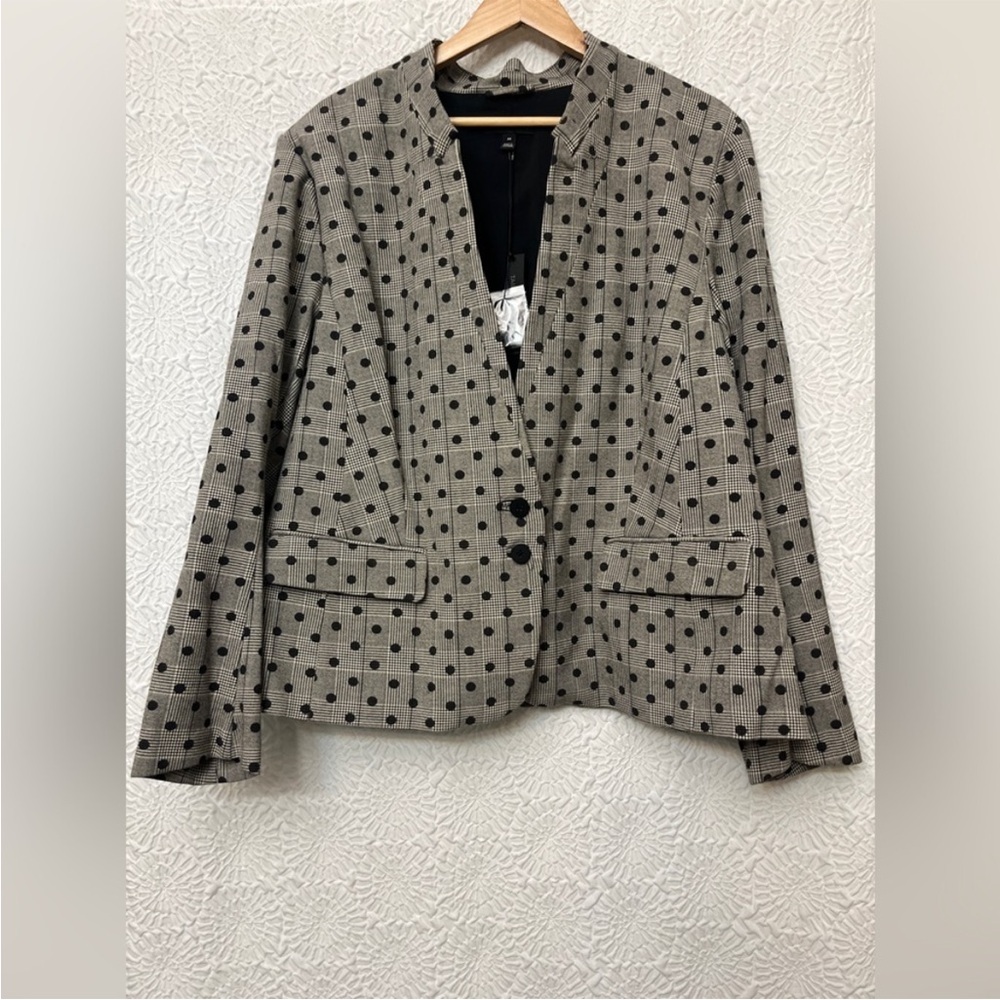 Lane Bryant Houndstooth Polka Dot Blazer